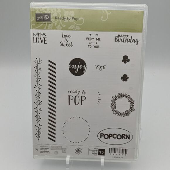 Stampin Up Stamp Set READY TO POP 141513 POPCORN BOX 141473 Dies Cardmaking - Picture 2 of 5